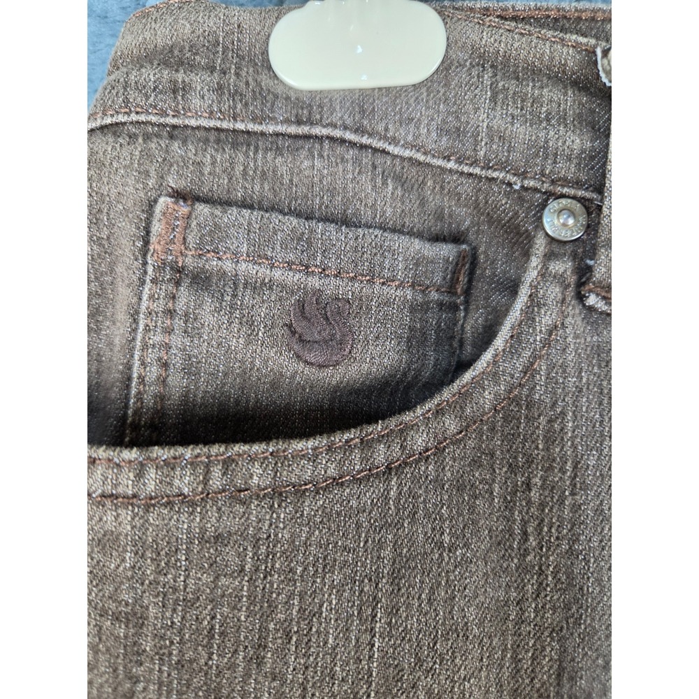 Gloria Vanderbilt Amanda High Rise Straight Leg Brown Jeans Womens Size 18 Missy - Picture 10 of 11